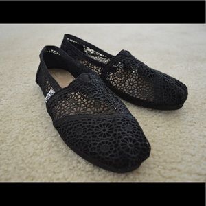 Black Moroccan Crochet TOMS